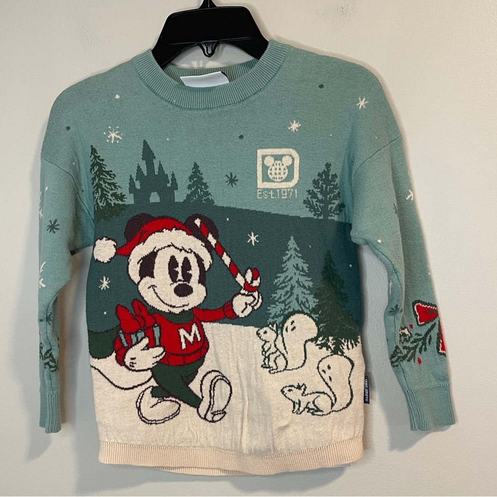 Walt Disney World Teal and Red Mickey Mouse Holiday SPIRIT JERSEY